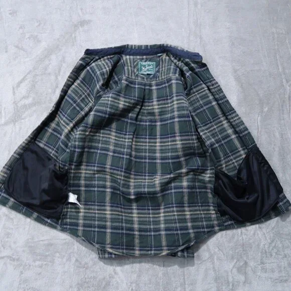 Woolrich Shirt Mens M Green Brawny Flannel Plaid Shacket Button Down Outdoors - Picture 8 of 16